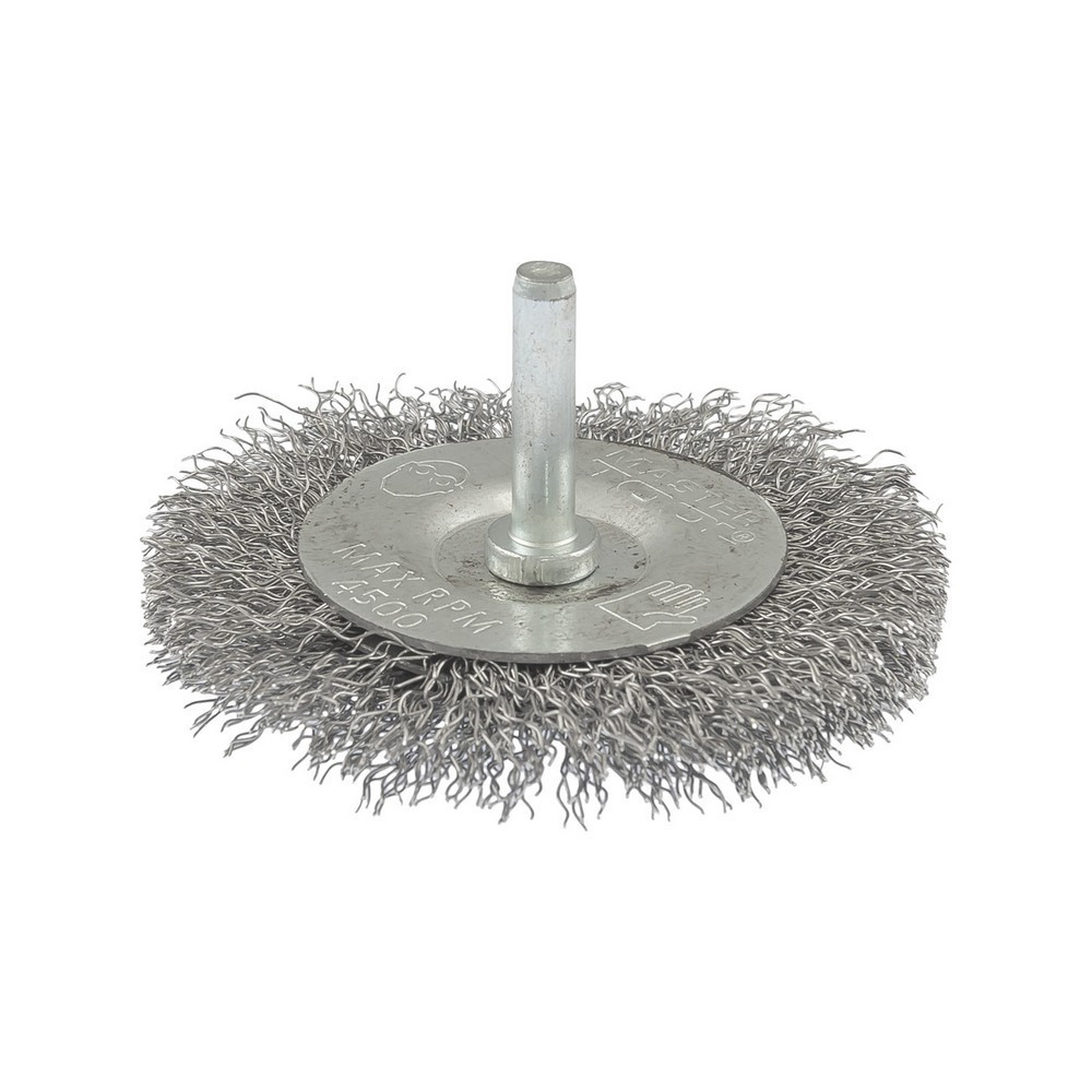 Щетка дисковая MASTERTOOL из рифленой проволоки Ø 75 мм со стержнем ¼" 19-9807 Харьков - изображение 2