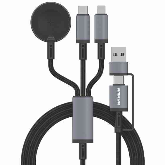 Дата кабель Amaya ACD-330X 6in1 Type-C/USB to iWatch/Lightning/Type-C 100W (1.2m) Херсон