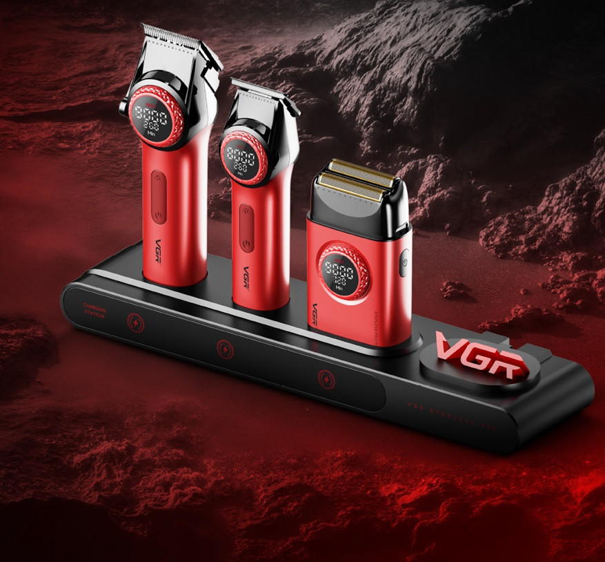 Комплект длят стрижки VGR STEPLERSS PRO 3 IN 1 RED красный Киев - изображение 2