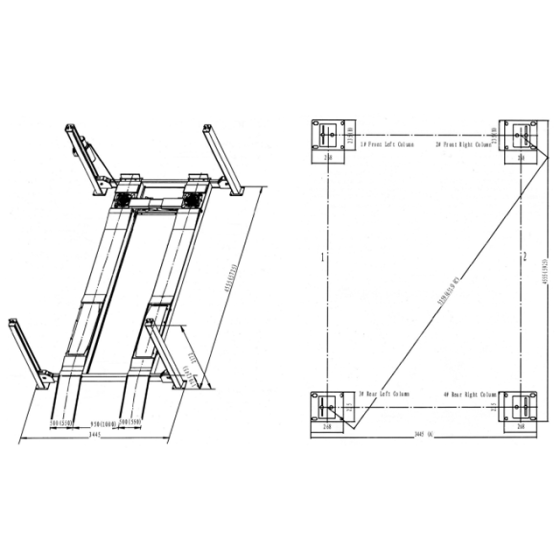 Автомобильный четырехстоечный подъемник 5.5т LAUNCH TLT455W Харків