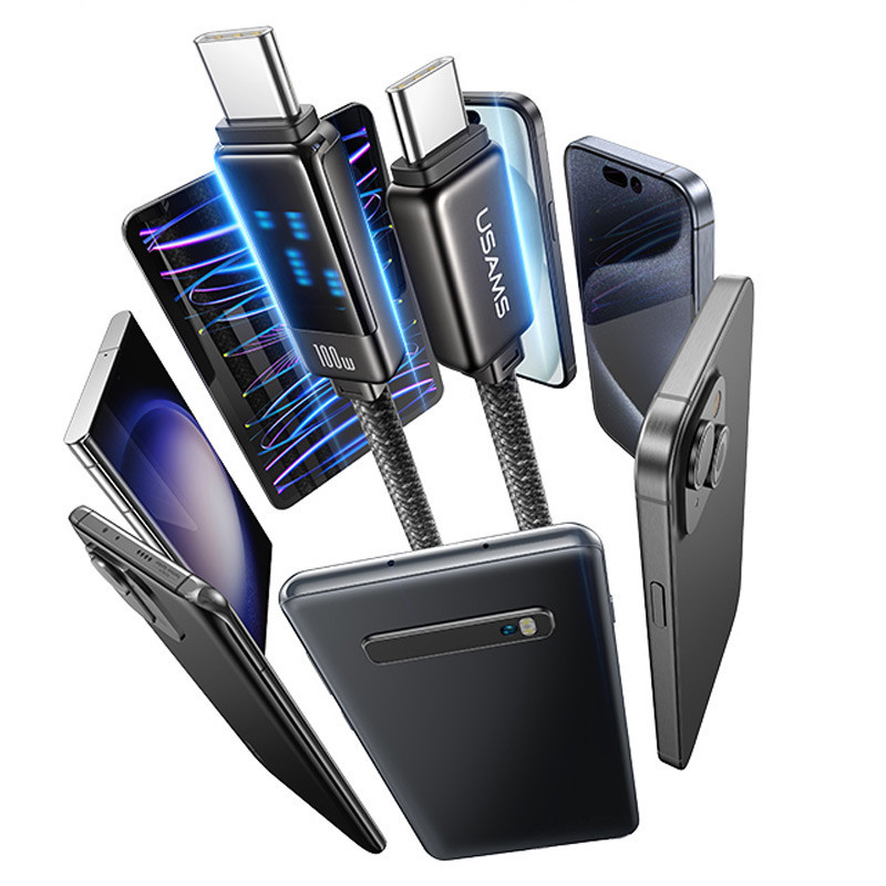 Дата кабель Usams US-SJ744 Meteor Ser. Type-C to Type-C 100W (1.2m) Херсон - зображення 4