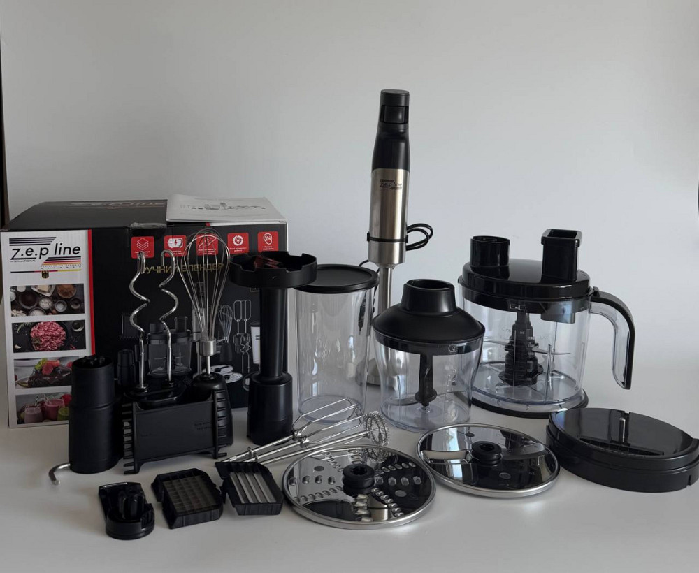 Блендер погружной в наборе Zepline ZP-00347 1500 Вт черный Київ - зображення 2