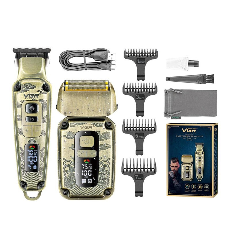 Комплект триммер та шейвер VGR 2 в 1 V-641 золотистый Киев - изображение 1