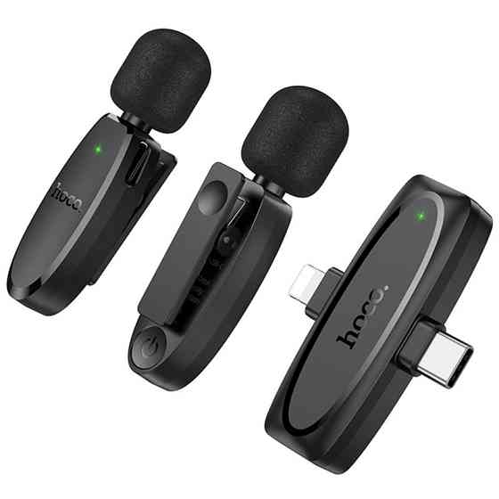 Петличный беспроводной микрофон Hoco L15 Dual-mic clip-on wireless digital (Lightning/Type-C) Херсон