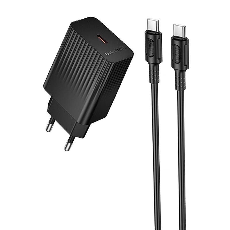 СЗУ Borofone BAS73A Source PD20W (1USB-C) + кабель Type-C to Type-C Херсон - зображення 1