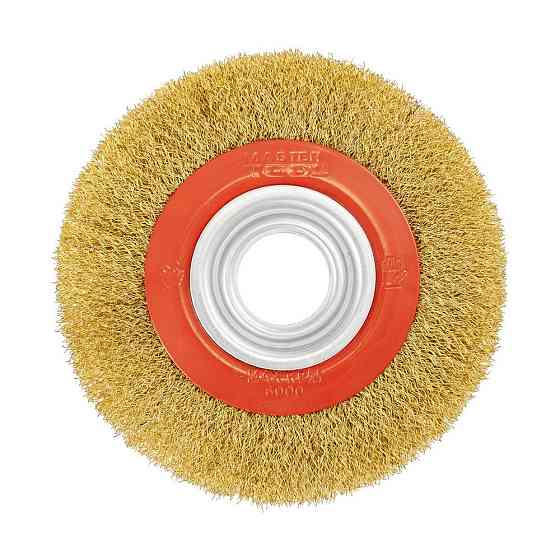Щетка дисковая MASTERTOOL из латунированной рифленой проволоки Ø 150х32 мм 19-9215 Харьков