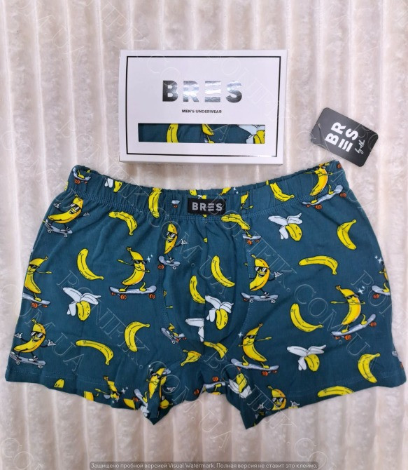 Мужские боксеры с принтом бананов на скейте ТМ "BRES" (арт. MSHK 304/03/139) Кривой Рог - изображение 1