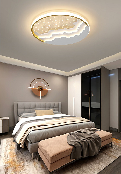 Люстра стельова LED 2359-500-wh-gd-k Золото 6х51х51 см. Київ - зображення 1
