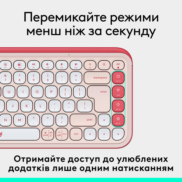 Клавиатура компьютерная безпроводная Logitech POP Icon Keys Rose L920-013073 розовая Київ - зображення 5