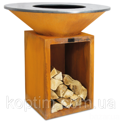 Гриль-мангал барбекю с открытой тумбой HOLLA GRILL Open Rust Харків - зображення 10