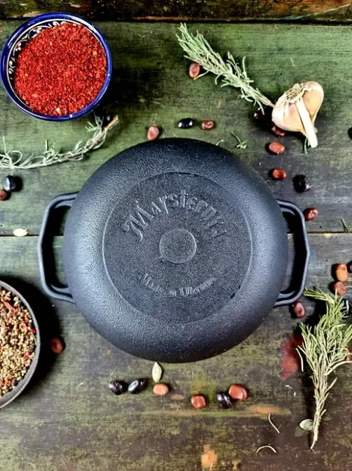 Казан чугунный Maysternya со стеклянной крышкой 4 л V4С3 Одесса - изображение 11