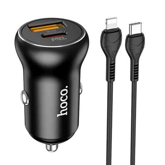 АЗУ Hoco NZ5 Smooth road PD30W+QC3.0 (1USB-A/1C) + кабель Type-C to Lightning Херсон