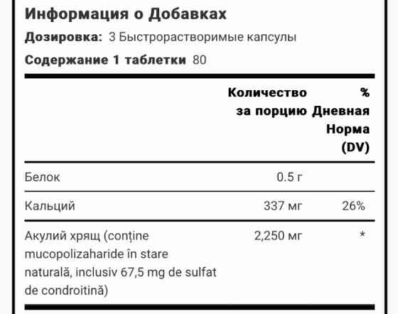 Акулячий хрящ 750 мг, 240 капсул США. Тернополь