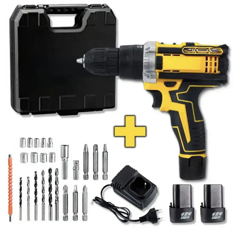 Набір шурупокрут акумуляторний із насадками screw driver sets yellow 12v. Одеса - зображення 1