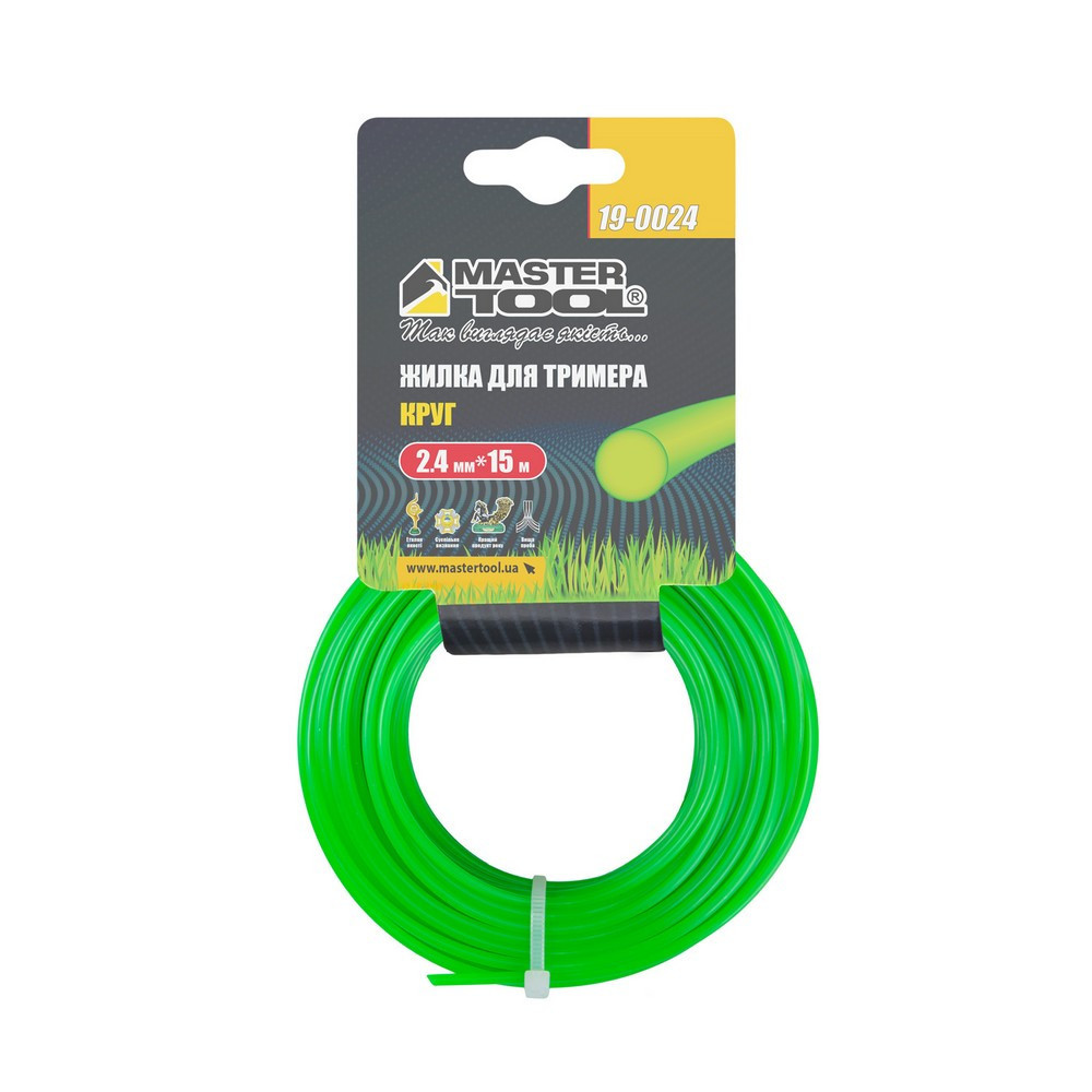 Леска для триммера MASTERTOOL КРУГ 2.40 мм 15 м 19-0024 Харків - зображення 2