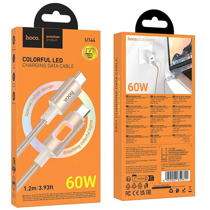 Дата кабель Hoco U144 New Type-C to Type-C 60W (1.2m) Херсон - изображение 2