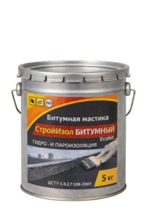 Битумная мастика СтройИзол Битумный ЭКОБИТ ведро 5,0 кг ДСТУ Б В.2.7-108-2001 ( ГОСТ 30693-2000) Дніпро