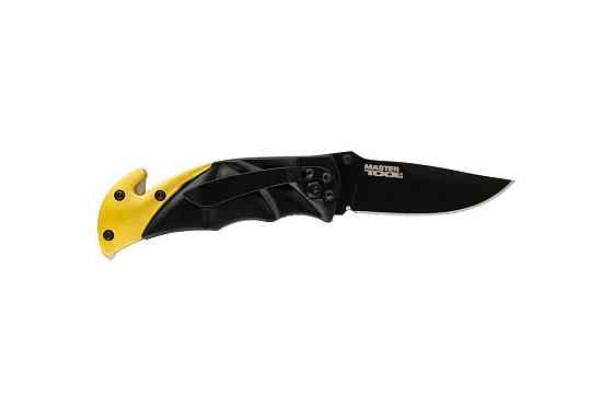 Нож складной MASTERTOOL "BULAT" 150х29х17 мм черное нержавеющее лезвие алюминиевая рукоятка стропоре Харків