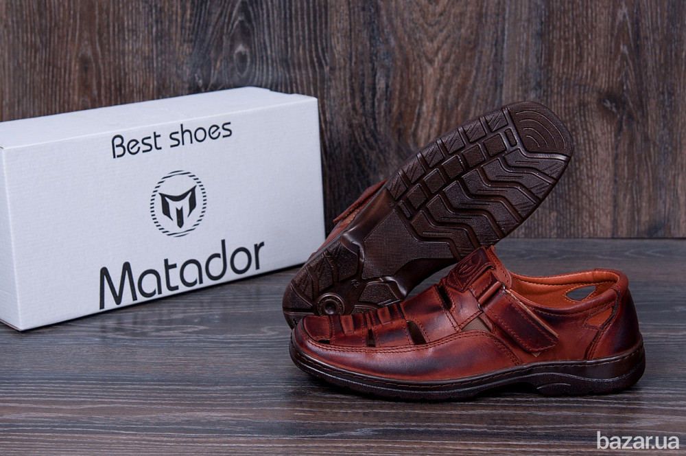 Мужские кожаные летние туфли Matador Brown Киев - изображение 8