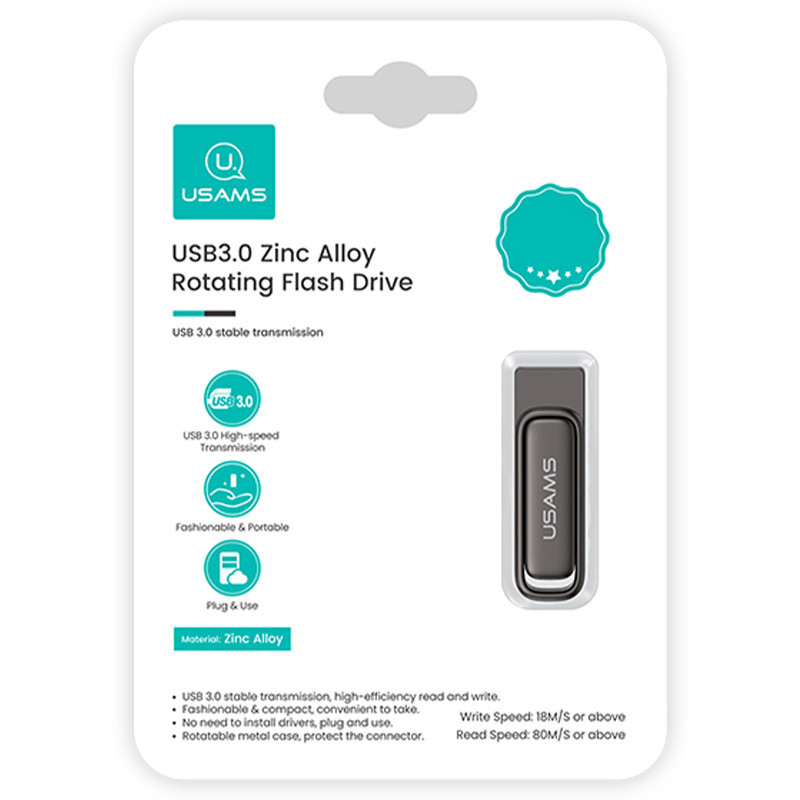 Флеш-накопитель Usams US-ZB330 USB 3.0 Zinc Alloy Rotating – 16GB Херсон - зображення 6