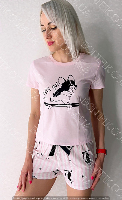 Женская пижама с футболкой и шортами "Roksana" (12276) (арт. 1759) Кривий Ріг - зображення 1