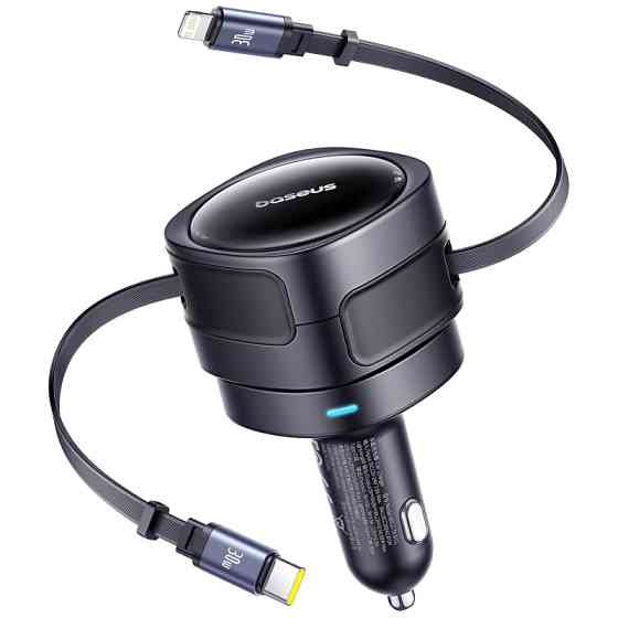 АЗУ Baseus Enjoyment Max PD60W with retractable cables (1USB-C/1L) (C00035507121) Херсон