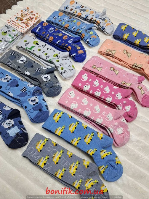 Разноцветные махровые детские колготки ТМ AfRica (размер 12) (арт. 302К) Кривий Ріг - зображення 4