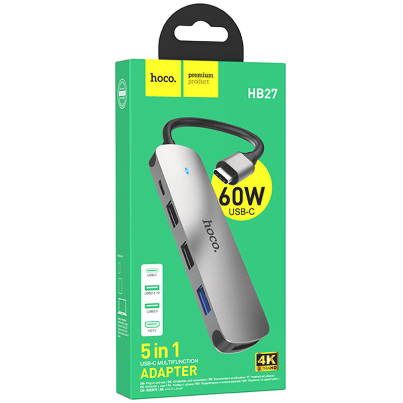 Переходник HUB Hoco HB27 10-Port (Type-C to HDTV+USB3.0+PD+2xUSB2.0) Херсон - изображение 2