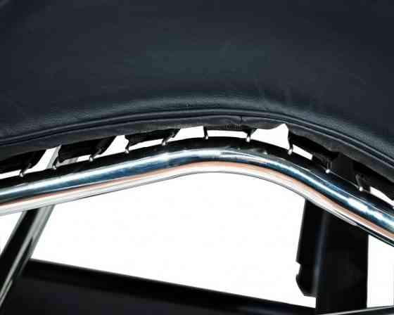 Шезлонг Лекор шкірозамінник, нержавіюча сталь, чорний Дніпро