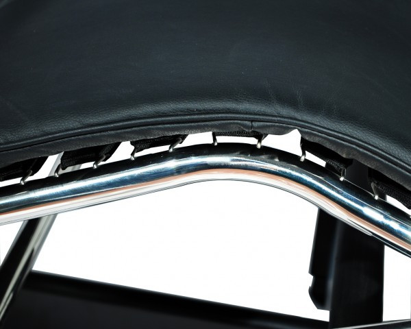 Шезлонг Лекор шкірозамінник, нержавіюча сталь, чорний Дніпро - зображення 4