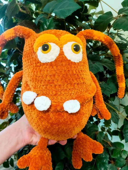 Іграшка м'яка в'язана Монстр помаранчевий ручна робота Нововолынск - изображение 4