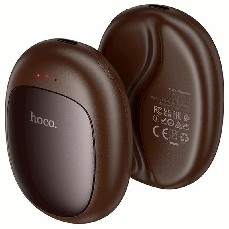 Портативный обогреватель для рук Hoco J167 Coffee bean magnetic split 2500 mAh Херсон - зображення 1