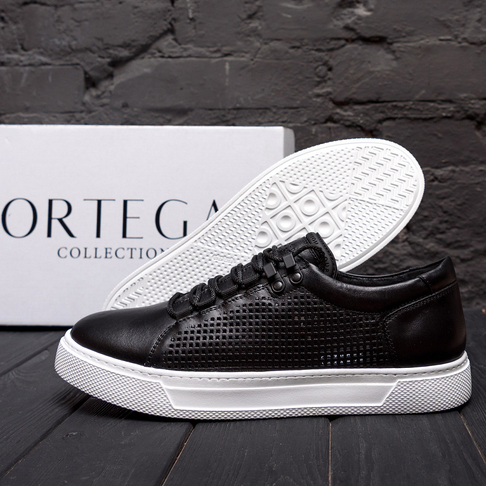 Мужские летние кожаные кеды Kristan перфорация Київ - зображення 7