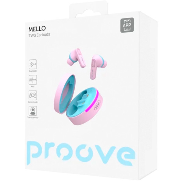 Bluetooth-гарнітура Proove Mello TWS with ANC (APP) Cotton Candy (TWML0001AP24) Харків - зображення 4