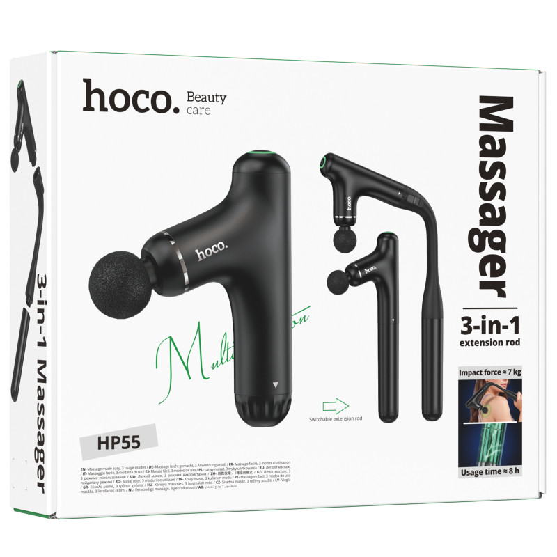 Перкуссионный массажер Hoco HP55 + 5 насадок Херсон - зображення 2
