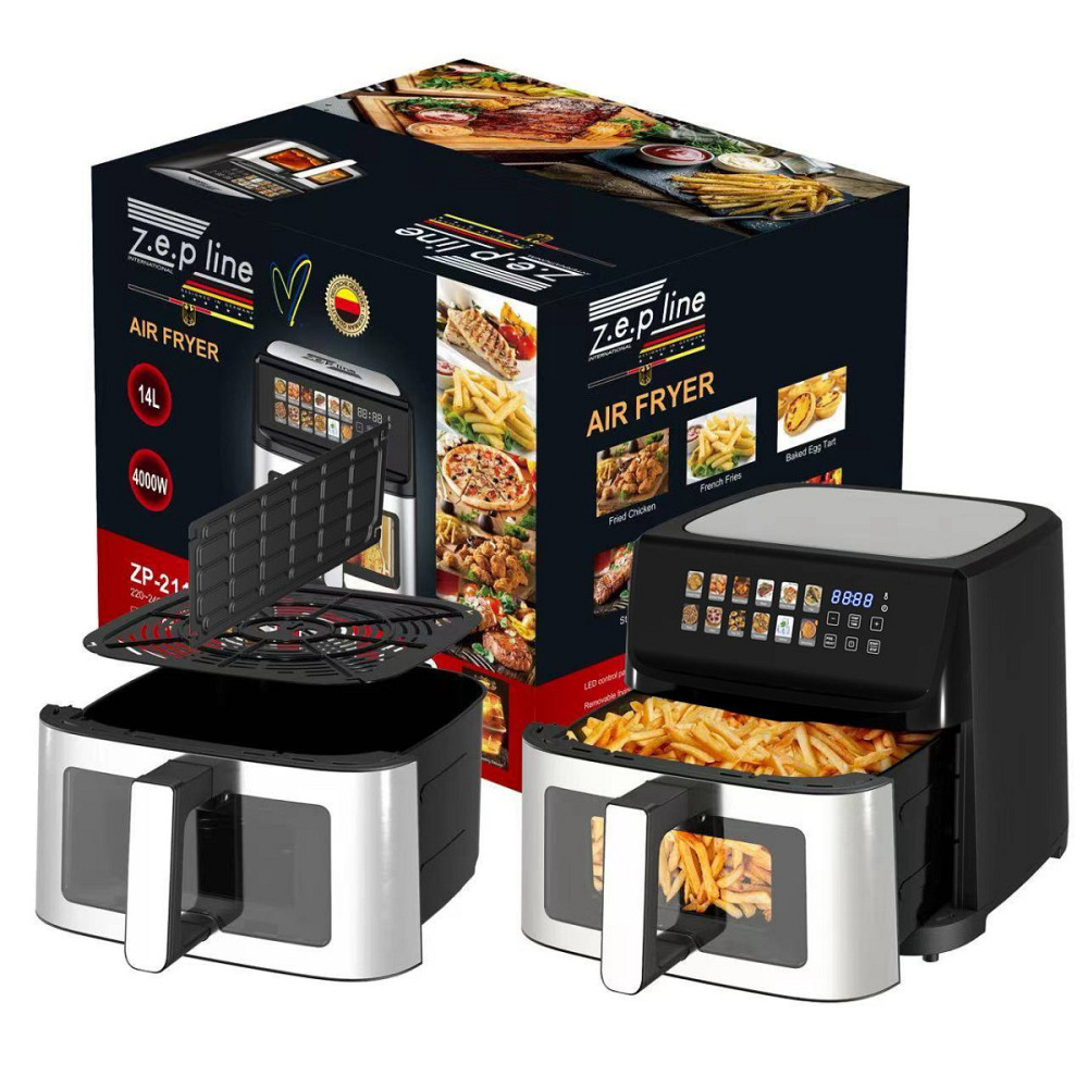 Аэрогриль мультипечь на две тэна Zepline ZP-211 14 л 4000 Вт черная Київ - зображення 1