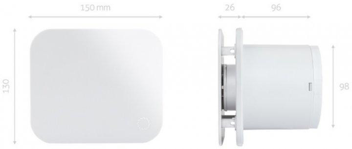 Вытяжной вентилятор TURBIONAIRE Trend 100 SSS STANDARD STAINLESS STEEL для кухни и ванной комнаты Київ - зображення 7