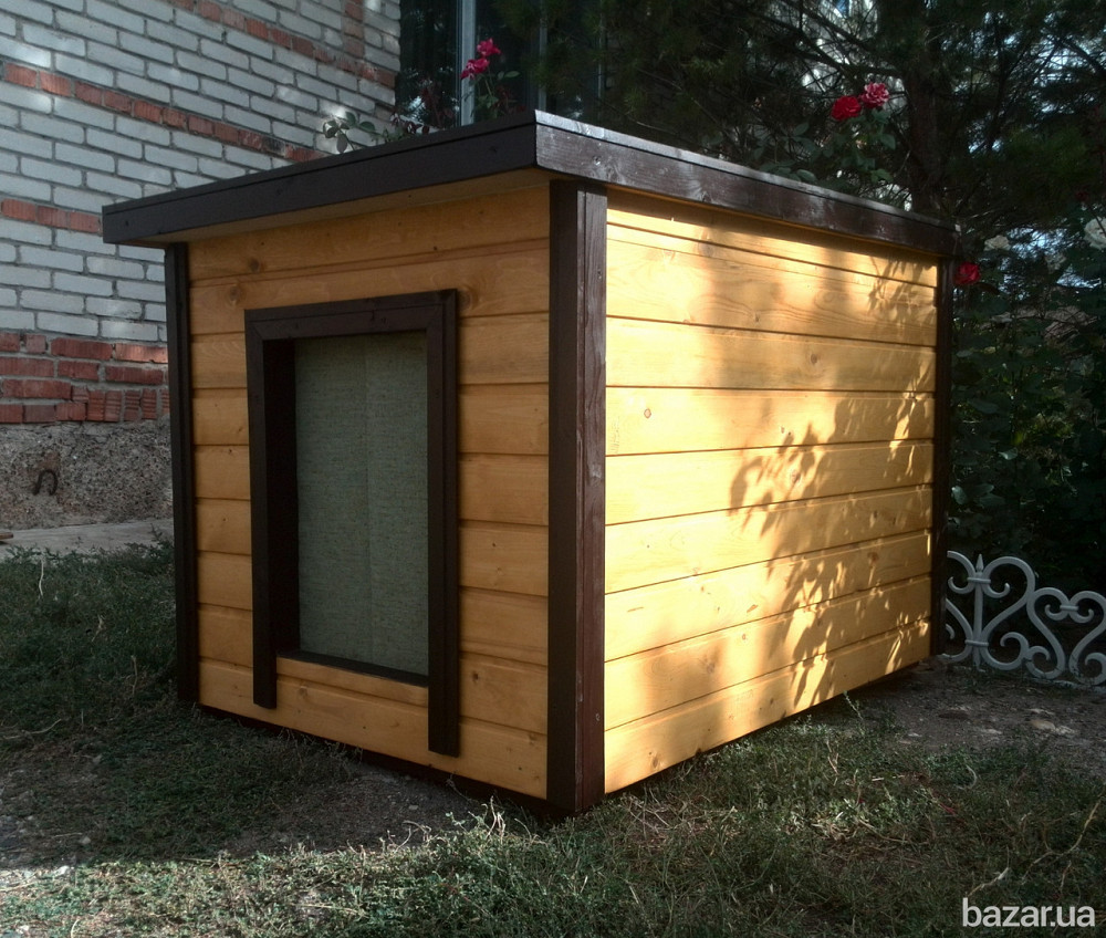 Деревянная будка для собак. Собачі будки. Вишнёвое - изображение 4