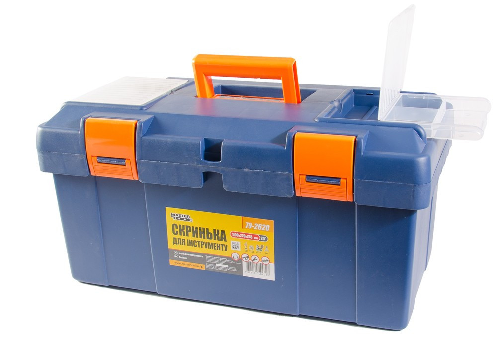 Ящик для инструментов MASTERTOOL с пластиковыми замками органайзеры 20" 500х270х245 мм 79-2620 Харків - зображення 1