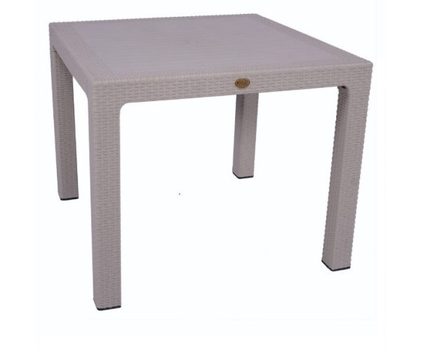 Стіл Олаф пластиковий ротанг 90*90 бежевий Дніпро - зображення 1