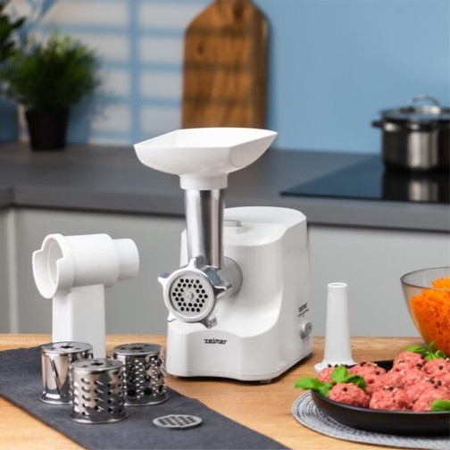 Мясорубка электрическая Zelmer ZMM1535B 1500 Вт белая Київ - зображення 3