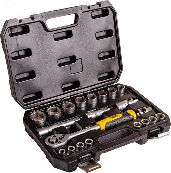 Набор инструментов MASTERTOOL ½" 21 шт 10-32 мм CrV 21 шт кейс с металлическими замками 78-4021 Харків - зображення 2