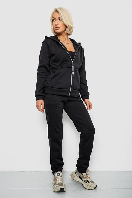 Спортивний костюм жіночий на флісі, чорний | Новий | S-XL Одесса - изображение 4