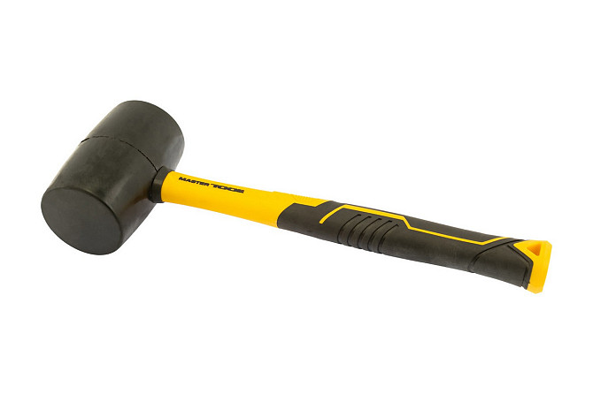 Киянка резиновая MASTERTOOL 57 мм 450 г фибергласовая ручка черная 02-2302 Харків - зображення 1
