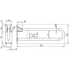 Захват откидной 800мм нержав. матовый Киев - изображение 2