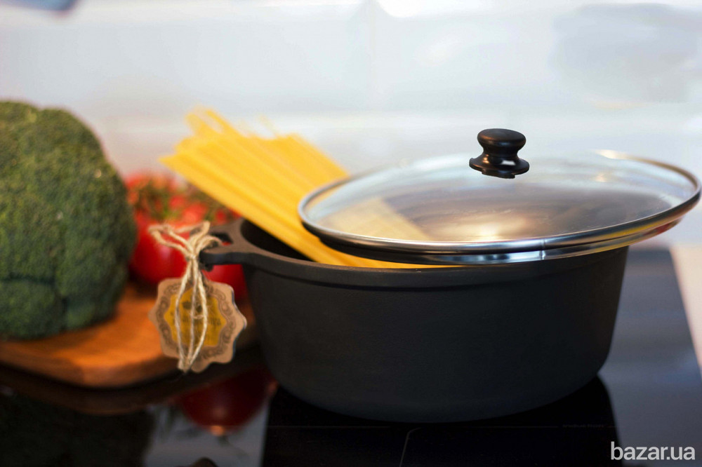 Казан чугунный Maysternya со стеклянной крышкой 6 л Т404С3 Одесса - изображение 2