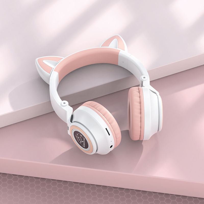 Уценка Накладные беспроводные наушники Borofone BO18 Cat ear Херсон - зображення 4