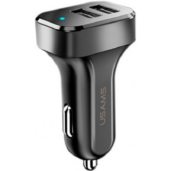 Автомобільний зарядний пристрій  Usams C13 2USB 2.1A Black (Код товару:24863) Харків - зображення 1