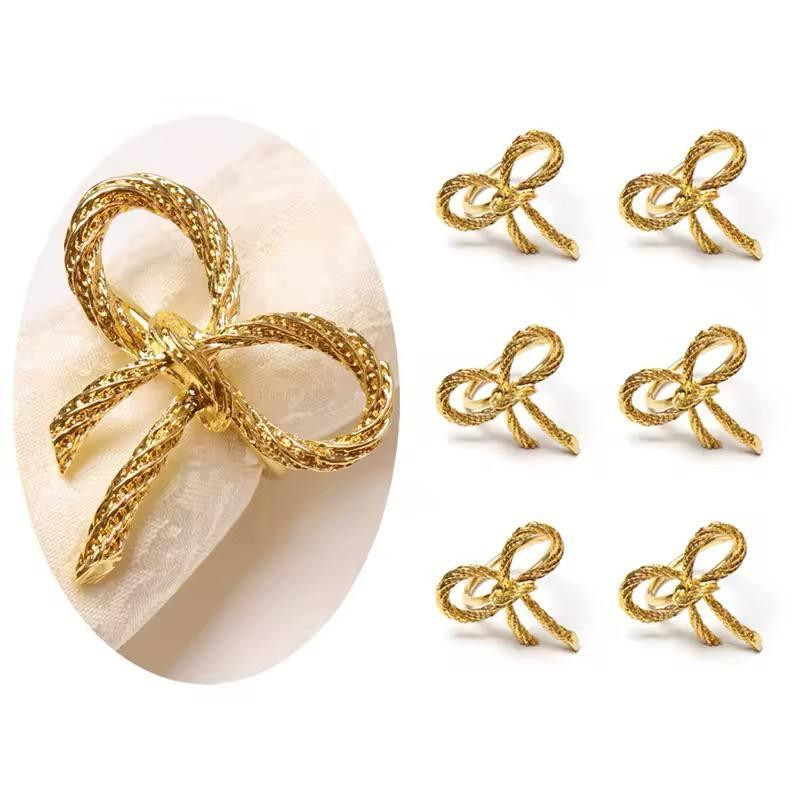 Набор колец для салфеток Бантики Leeseph Gold 6 шт Одесса - изображение 1