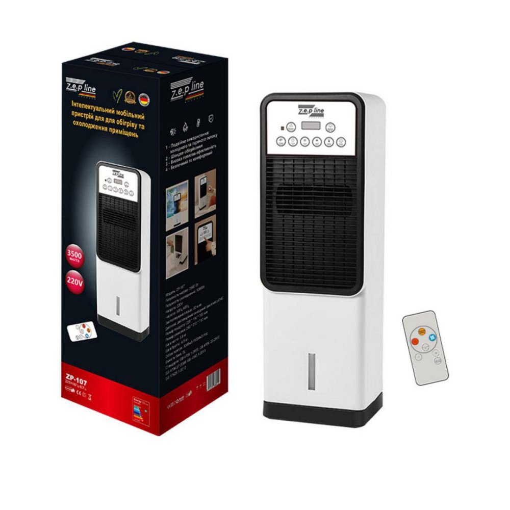 Интеллектуальное мобильное устройство для обогрева и охлаждения помещений Zepline ZP-107 3500 Вт бел Київ - зображення 1